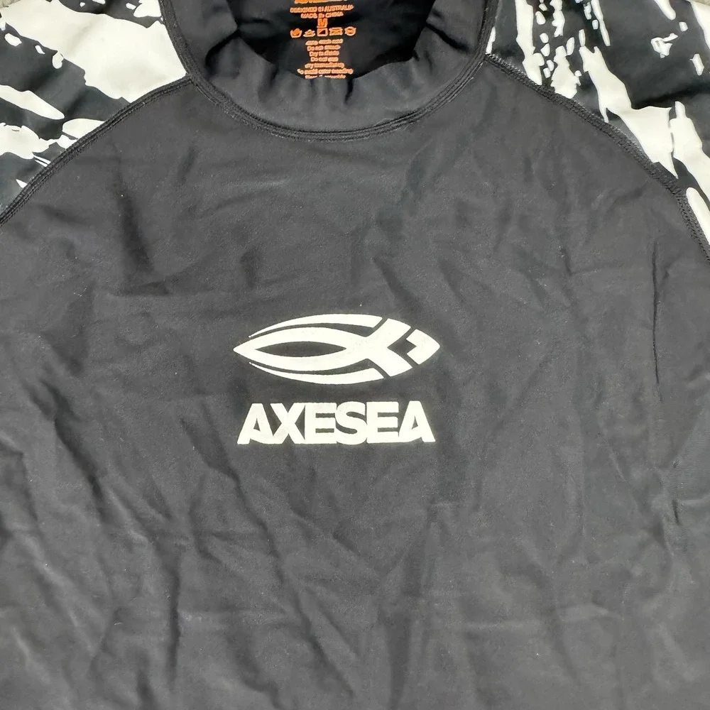 AXESEA Short Sleeve Shirt‎ Solid Sun Protection Rashguard SwimShirt UPF Men's M